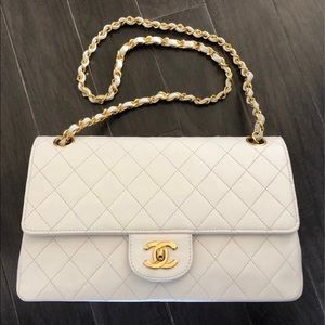 Chanel Vintage Snow White Medium Double Flap Bag